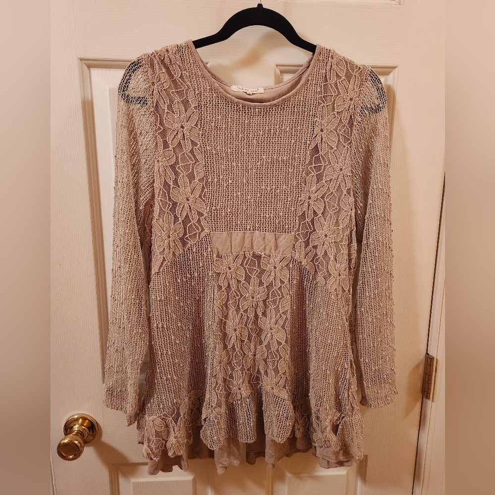 Indigo soul cream top size Large